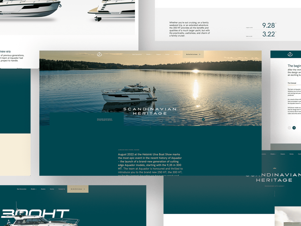 Aquador Boats på laptop