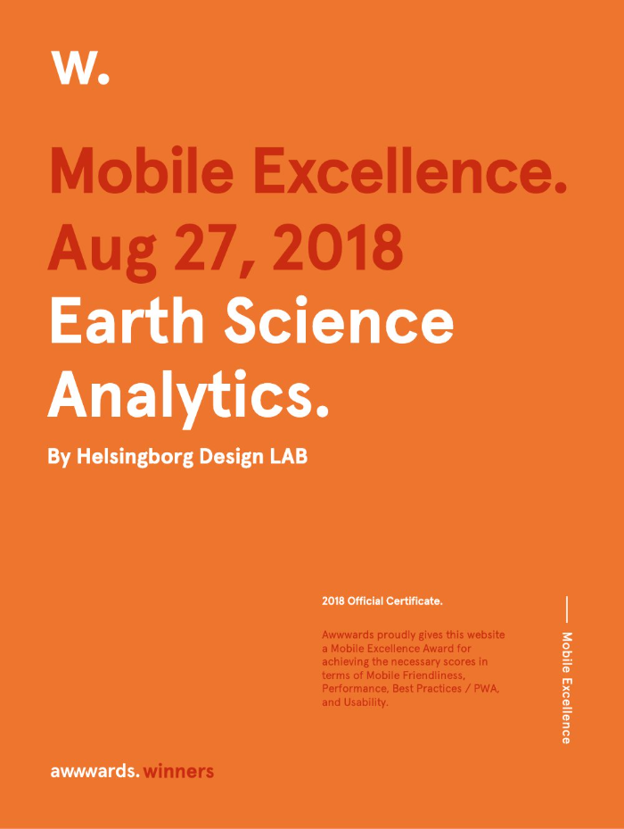 Awwwards Mobile Excellence: Earth Science Analytics