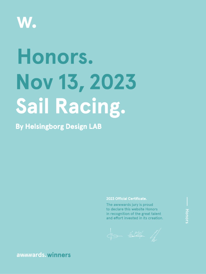 Awwwards Honorable Mention: Sail Racing
