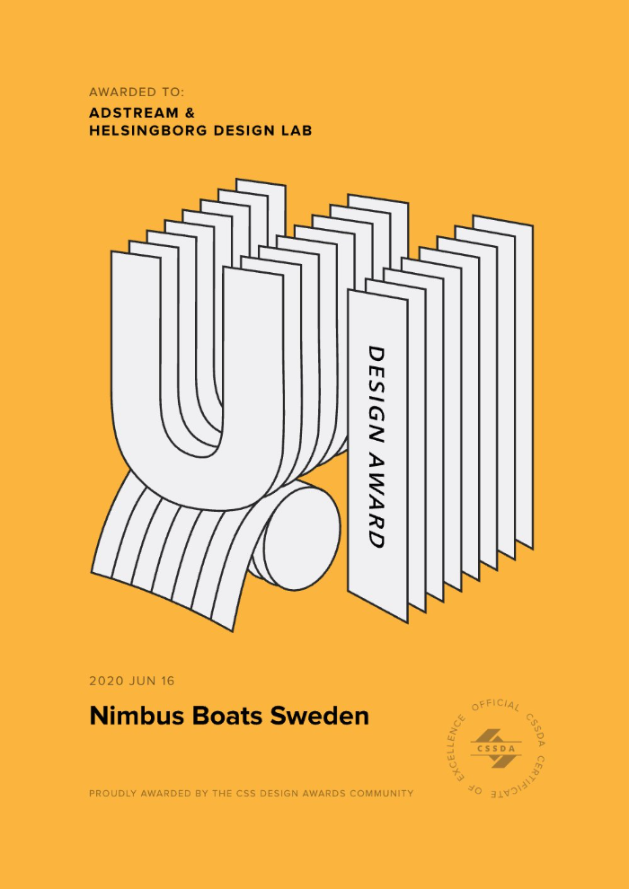 CSSDA Best UI Design: Nimbus Boats Sweden