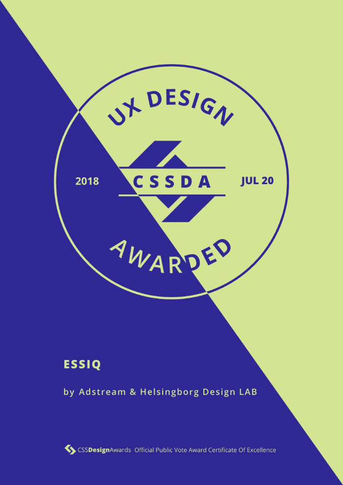 CSSDA Best UX Design: ESSIQ