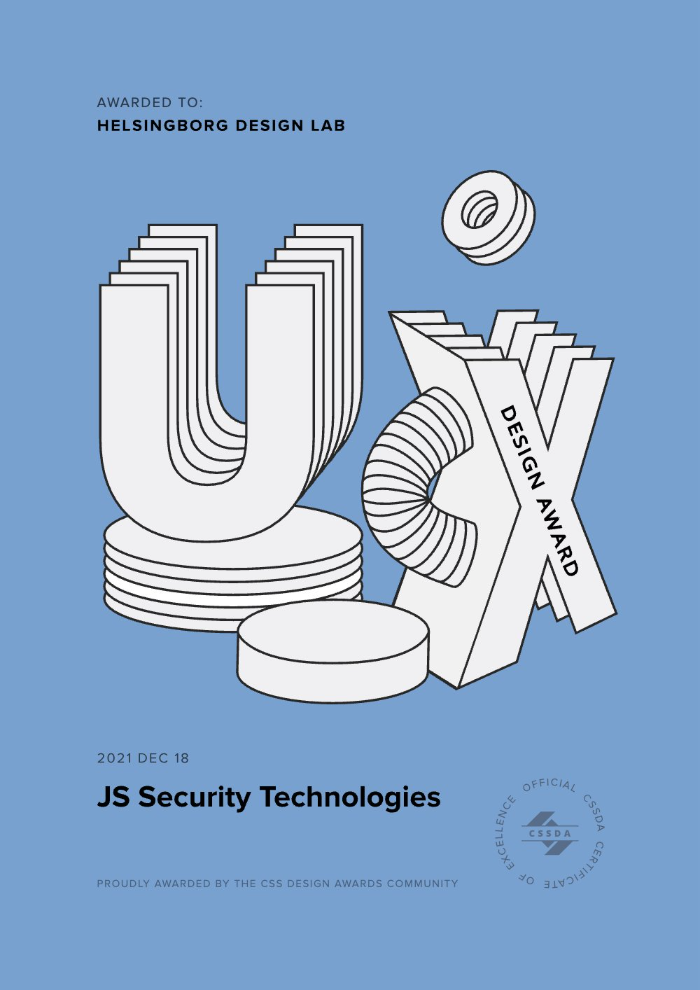 CSSDA Best UX Design: JS Security