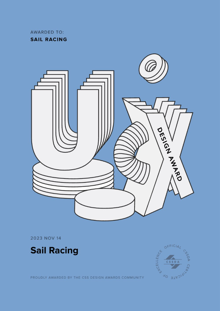 CSSDA Best UX Design: Sail Racing