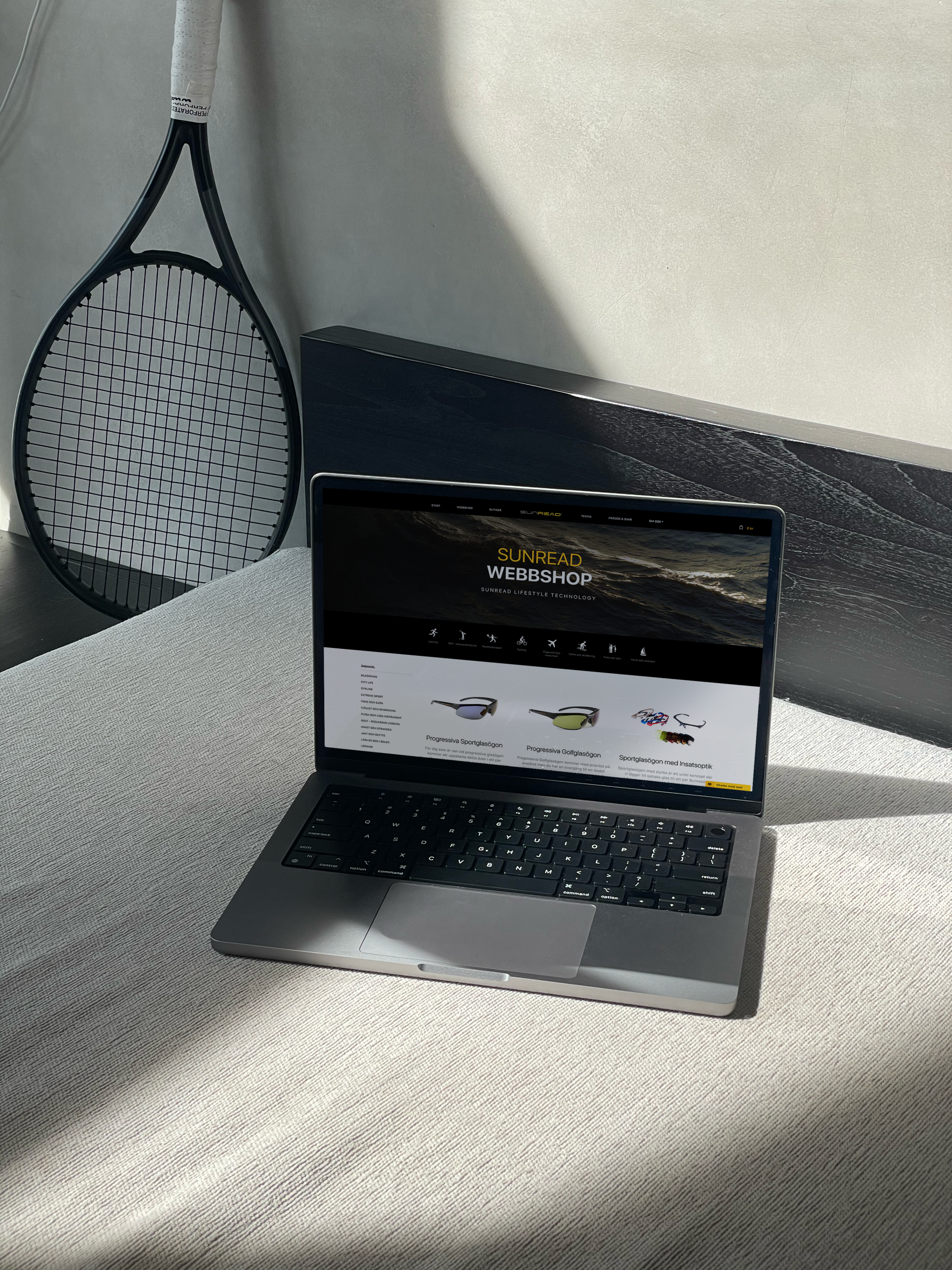 Sunread på laptop
