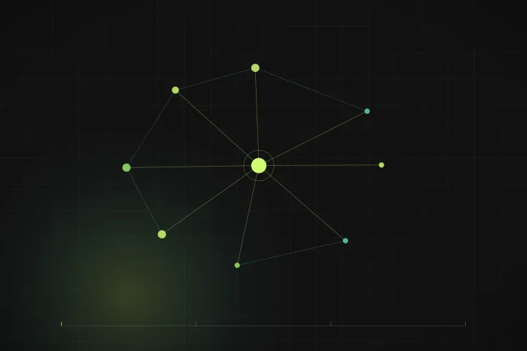 Grafik: två sätt att koppla ihop noder, som skillnaden mellan agent och automation.